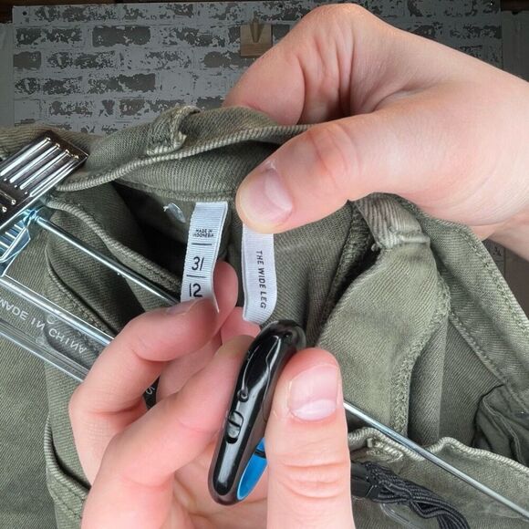 Loft | women wide leg green denim jeans - Picture 2 of 9